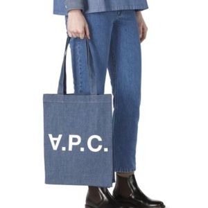 NWT A.P.C. Japanese Light Indigo Denim Tote Bag